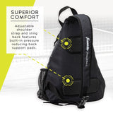 Franklin Sports Pickleball Sling Bag Backpack Black Charcoal Gray  Ben Johns