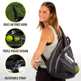 Franklin Sports Pickleball Sling Bag Backpack Black Charcoal Gray  Ben Johns