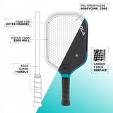 Joola Ben Johns Perseus 3S 16 mm Pickleball Paddle UPA-A Approved Black