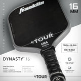 Franklin Sports FS Tour Dynasty Pickleball Paddle JW Johson Carbon Fiber Grey 16mm