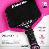 Franklin Sports FS Tour Dynasty Pickleball Paddle JW Johson Carbon Fiber Pink 16mm