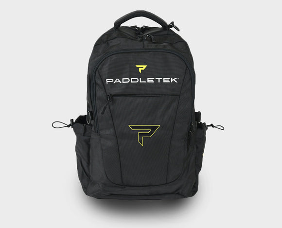 Paddletek Sport Backpack Pickleball Paddle Bag Dave Weinbach Anna Waters Black Yellow