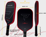 Paddletek Bantam TKO-CX 12.7 mm Pickleball Paddle Carbon Christian Alshon Red