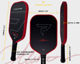 Paddletek Bantam TKO-C 12.7 mm Pickleball Paddle Carbon Christian Alshon Red