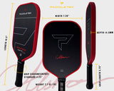 Paddletek Bantam TKO-CX 14.3 mm Pickleball Paddle Carbon Christian Alshon Red