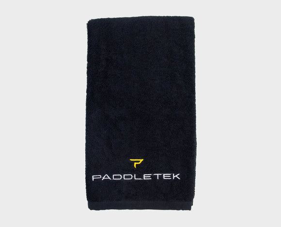 Paddletek Icon Logo Pickleball Towel Anna Leigh Waters Yellow logo on Black