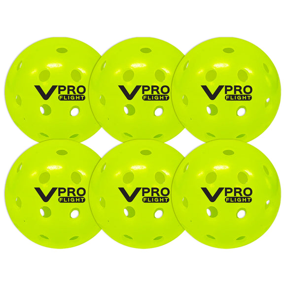 6 Vulcan VPRO Flight Outdoor Official PPA MLP Pickleball Balls Neon Yellow 6 Set