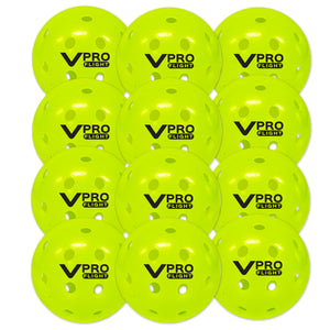 12 Vulcan VPRO Flight Outdoor Official PPA MLP Pickleball Balls Neon Yellow 12 Set