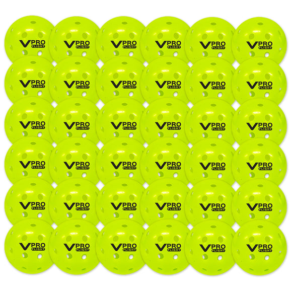 36 Vulcan VPRO Flight Outdoor Official PPA MLP Pickleball Balls Neon Yellow 36 Set