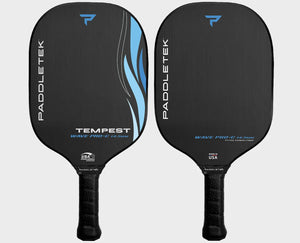 Paddletek Tempest Wave Pro-C 14.3 mm Pickleball Paddle Raw Carbon Anna Waters Blue