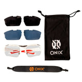 Onix Pro Team Falcon Eyewear Pickleball Glasses 3 Lens White Orange  KZ7301-FAL